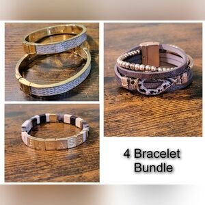 Bundle of 4 Bracelets Ann Taylor Saachi Curated Wears Neutral Tones Pre-Owned